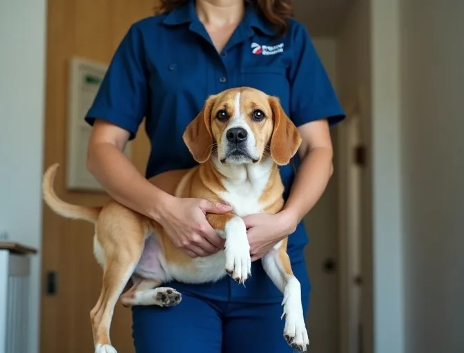 Technician respectfully transporting a deceased dog in Attwood